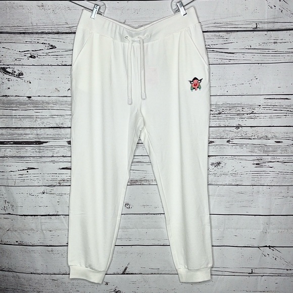 Badgley Mischka Pants - Badgley Mischka NWT Sz XL White Elastic Waistband French Terry Jogger Sweatpants